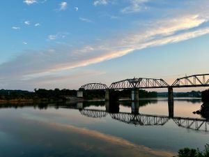 calm sunset Clarksville TN drone picture