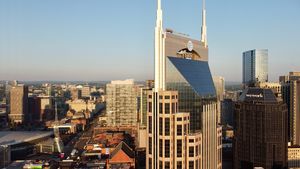downtown Nashville  TN drone picture