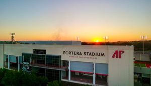 Sunrise APSU Austin Peay University Fortera Stadium Clarksville TN drone photograph