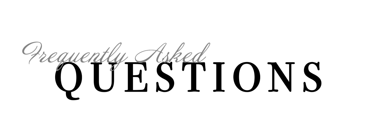 The text 'Frequently Asked' written in elegant script against a dark background.