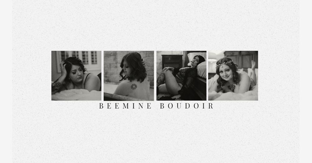 A black and white collage strip showing intimate portrait moments.