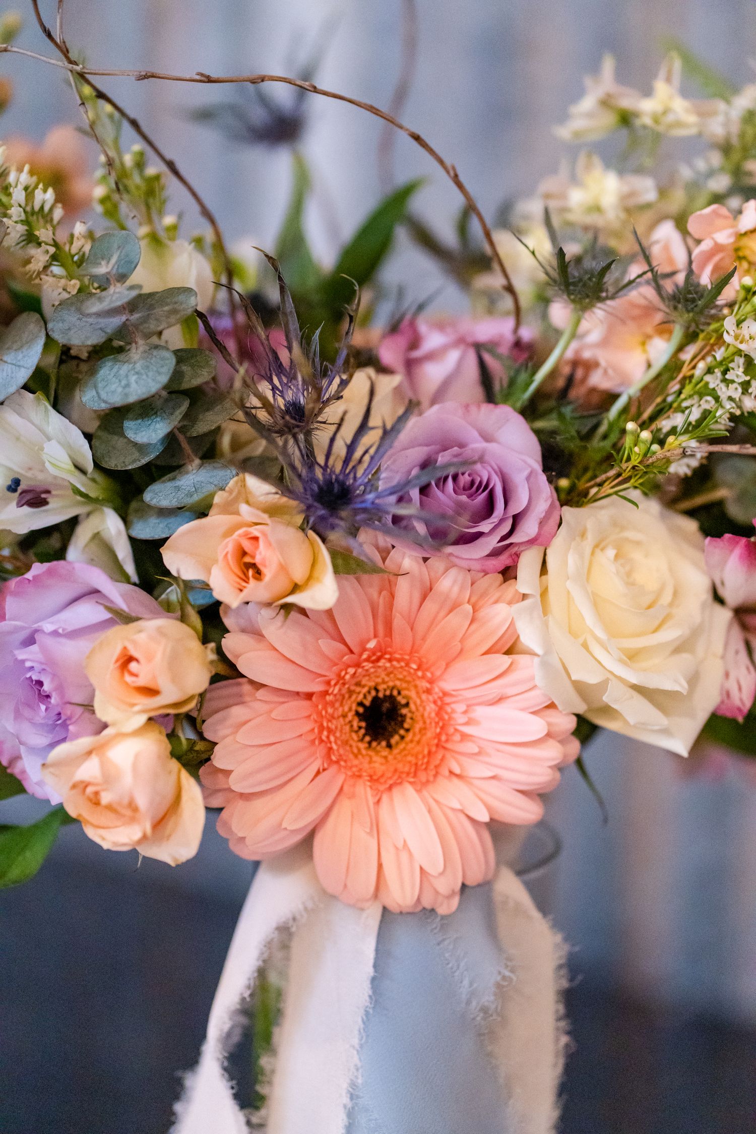 closeup of the bouquet of flowers