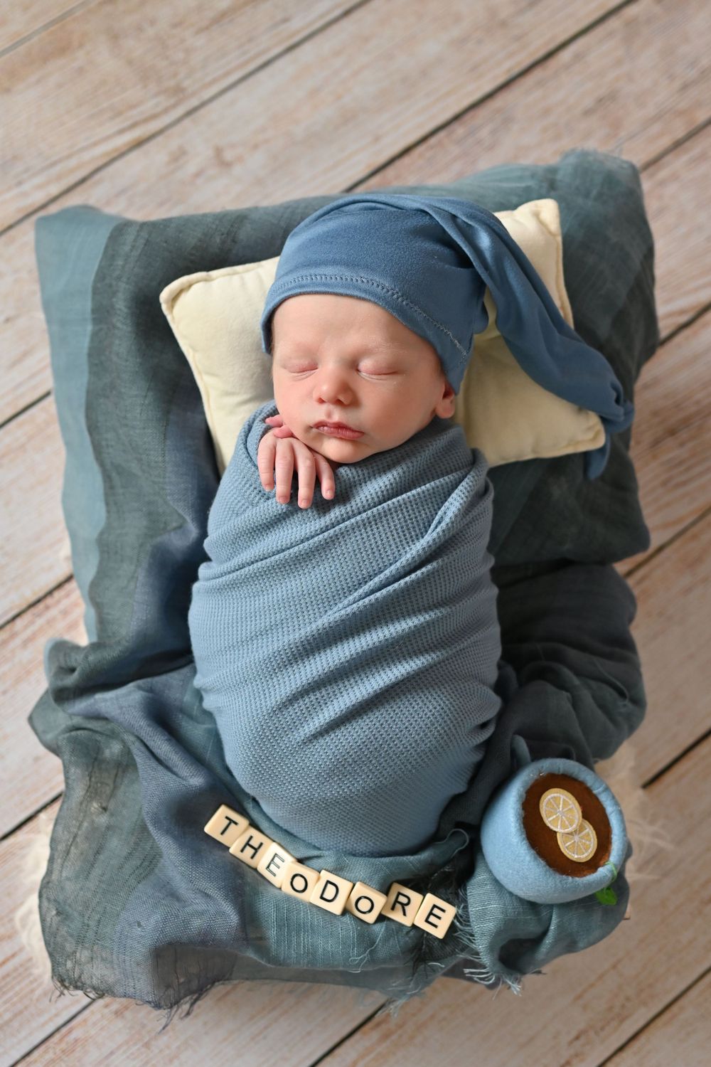 newborn photography session with props