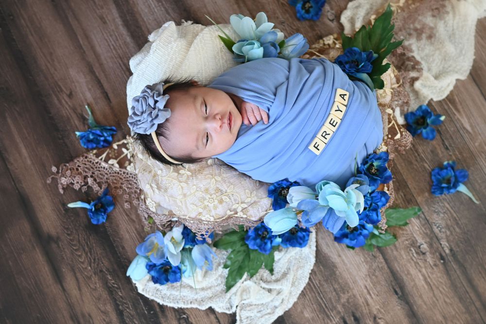 newborn photography session with props