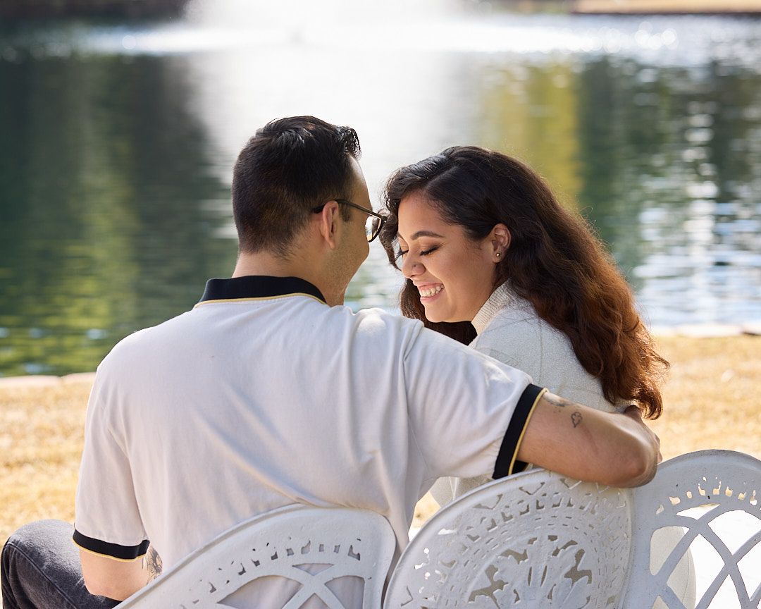 Engaged  romantic couple photo session