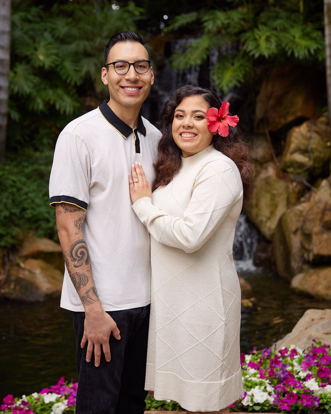 Engaged  romantic couple photo session