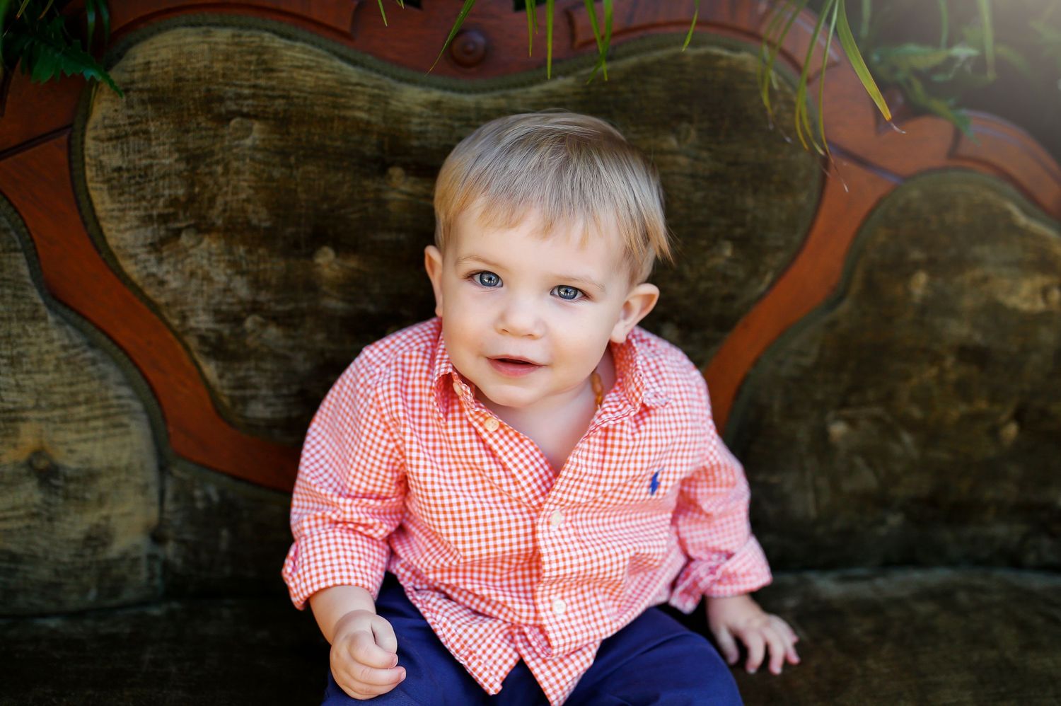 Multiple shots against rustic stone backdrop wearing cheerful bright outfits.