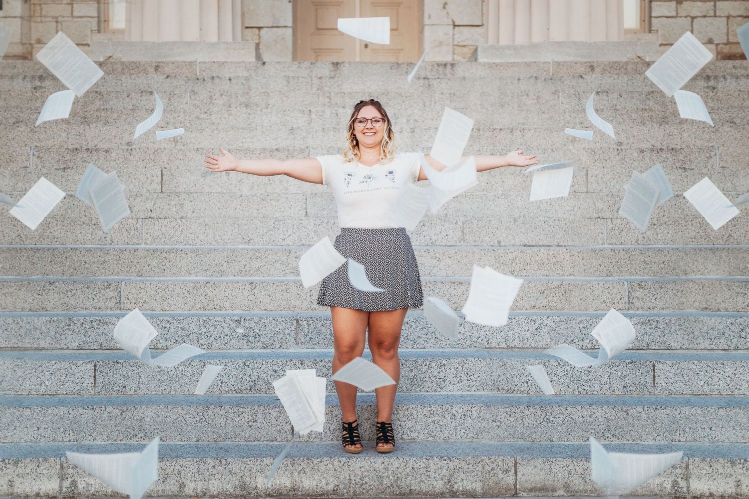 senior girl, senior photos, sage and ivy photography, sunset parking ramp, Iowa City Iowa, Iowa corridor