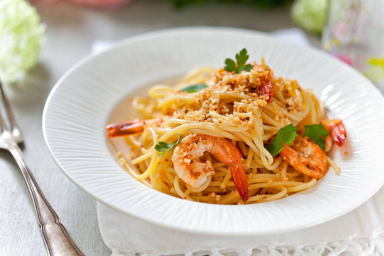 Spaghetti crevette, photo Le Studio by Panier de Saison