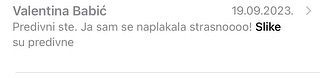 Screenshot of social media feedback comment in Croatian.