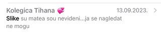 Social media message with pink flower emoji and timestamp.