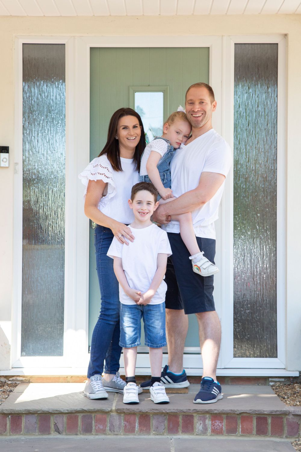 Family lockdown doorstep portrait