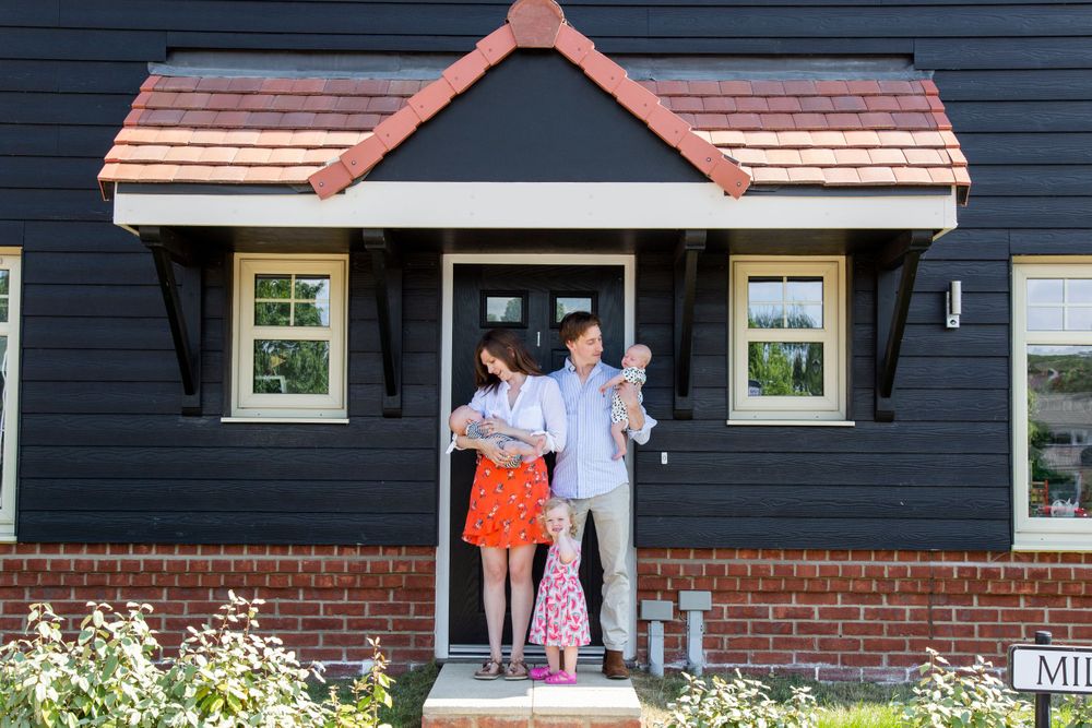 A new home doorstep portrait