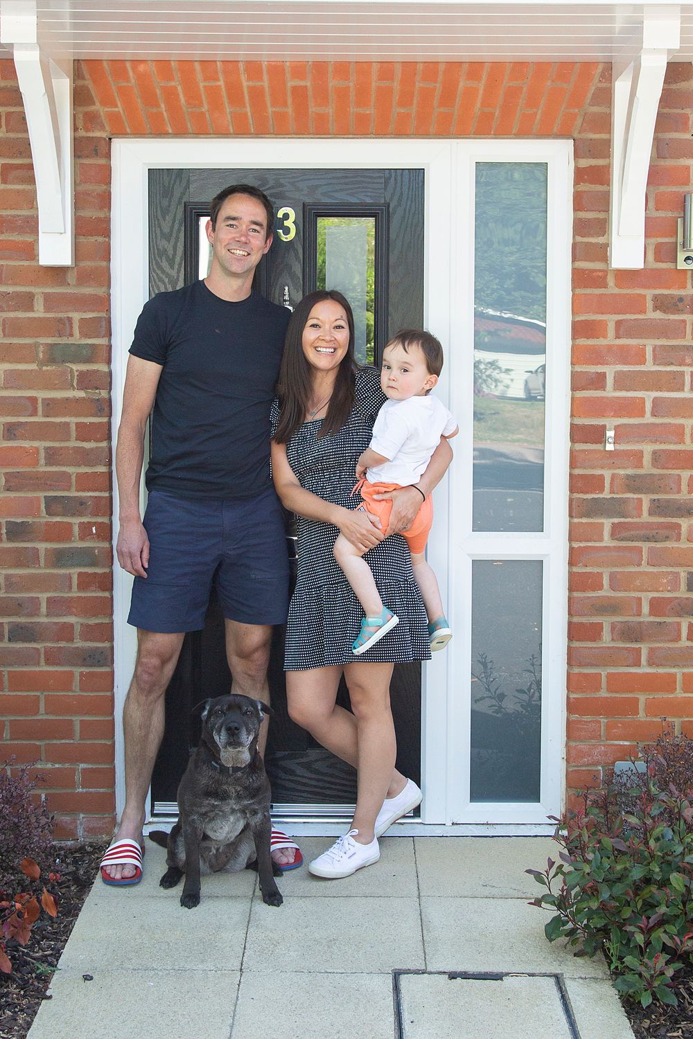 Family coronavirus doorstep portrait