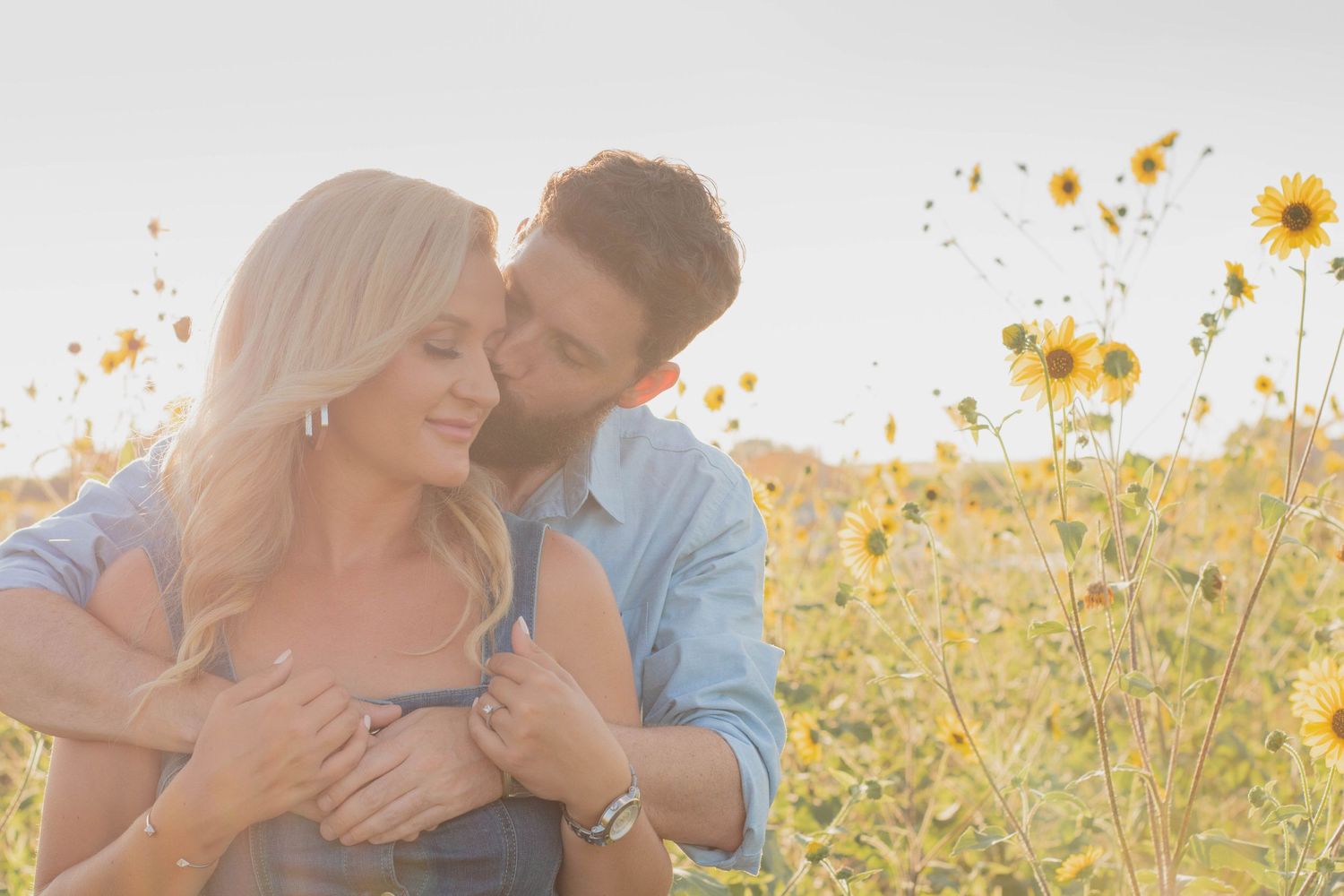 Couples Session in a Sunflower Field in Austin, Texas