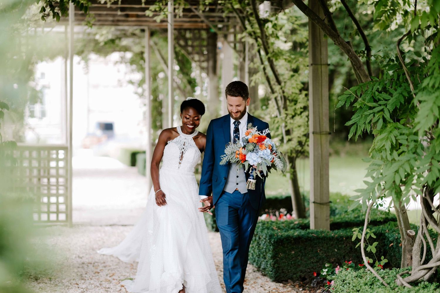 Northumberland wedding, Couple at Matfen Hall