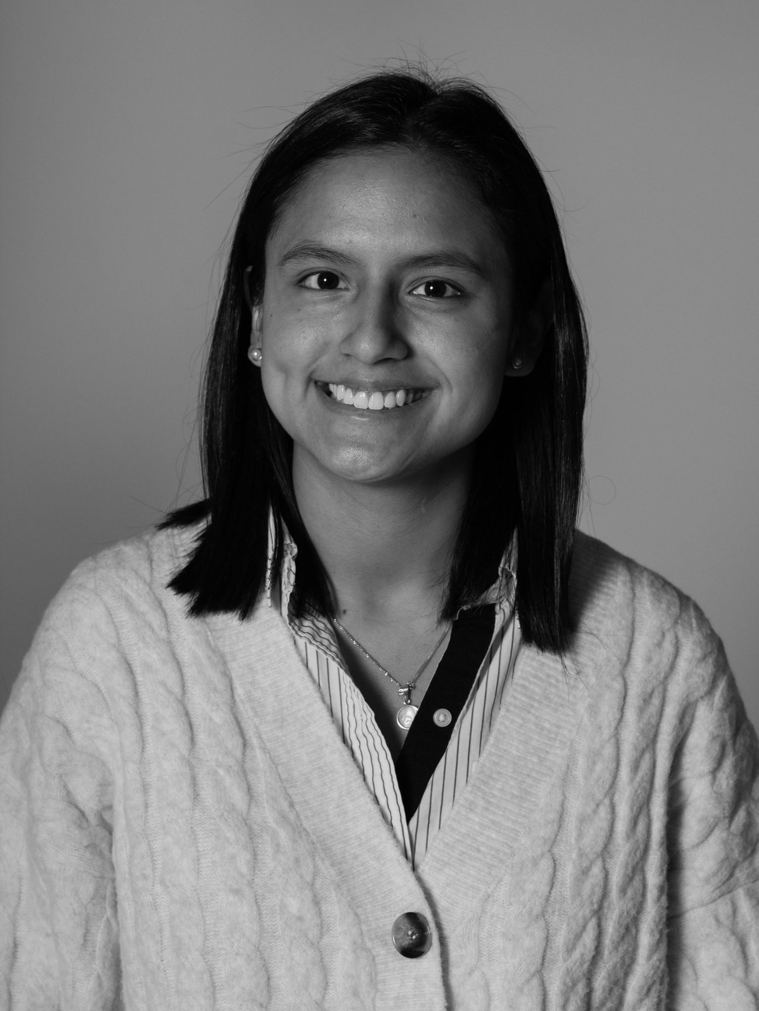 Camila Casas black and white headshot taken by Matt Thornton, a filmmaker and photographer based in Pittsburgh