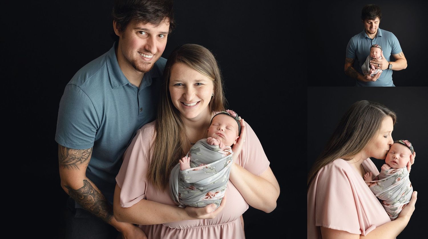 A collage from a newborn session. Greenville SC newborn photographer, Easley, SC newborn photographer, Upstate SC newborn