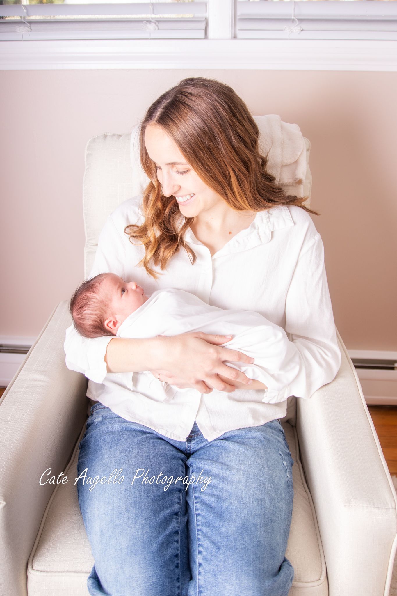 IN home newborn photo session in Enfield, CT military family