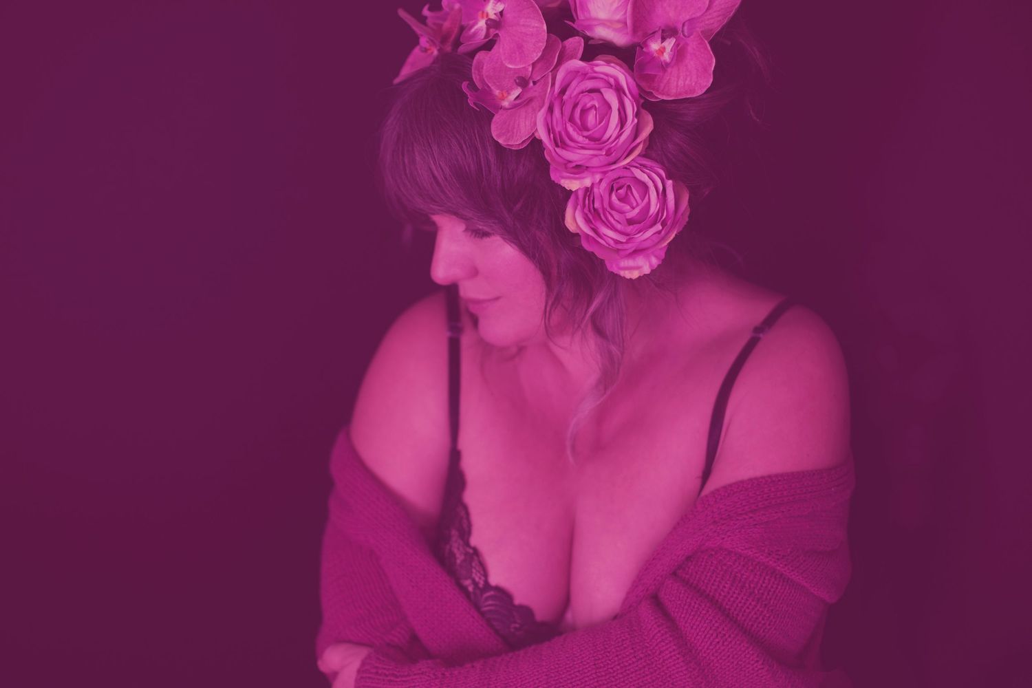 pink roses hair piece Marta Mckeever