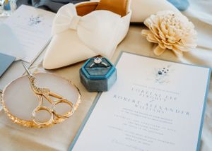wedding flat lay close up