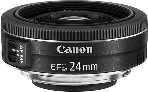 24mm f2.8 aka the pancake lens, fits and ef-s mount for canon crop sensor cameras