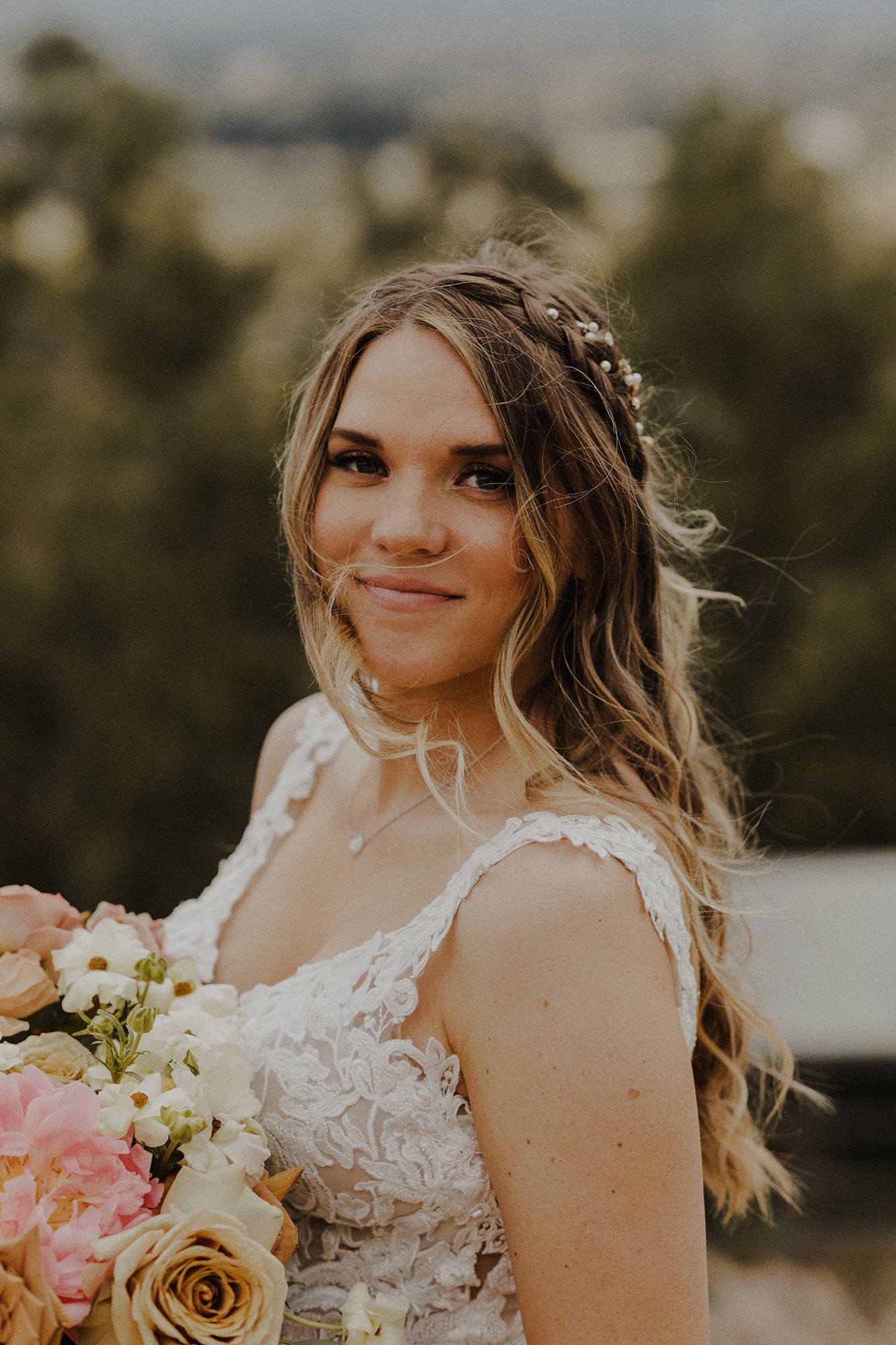 E Noelle Photography in-home wedding in Hidden Hills Los Angeles, untraditional bridal portrait
