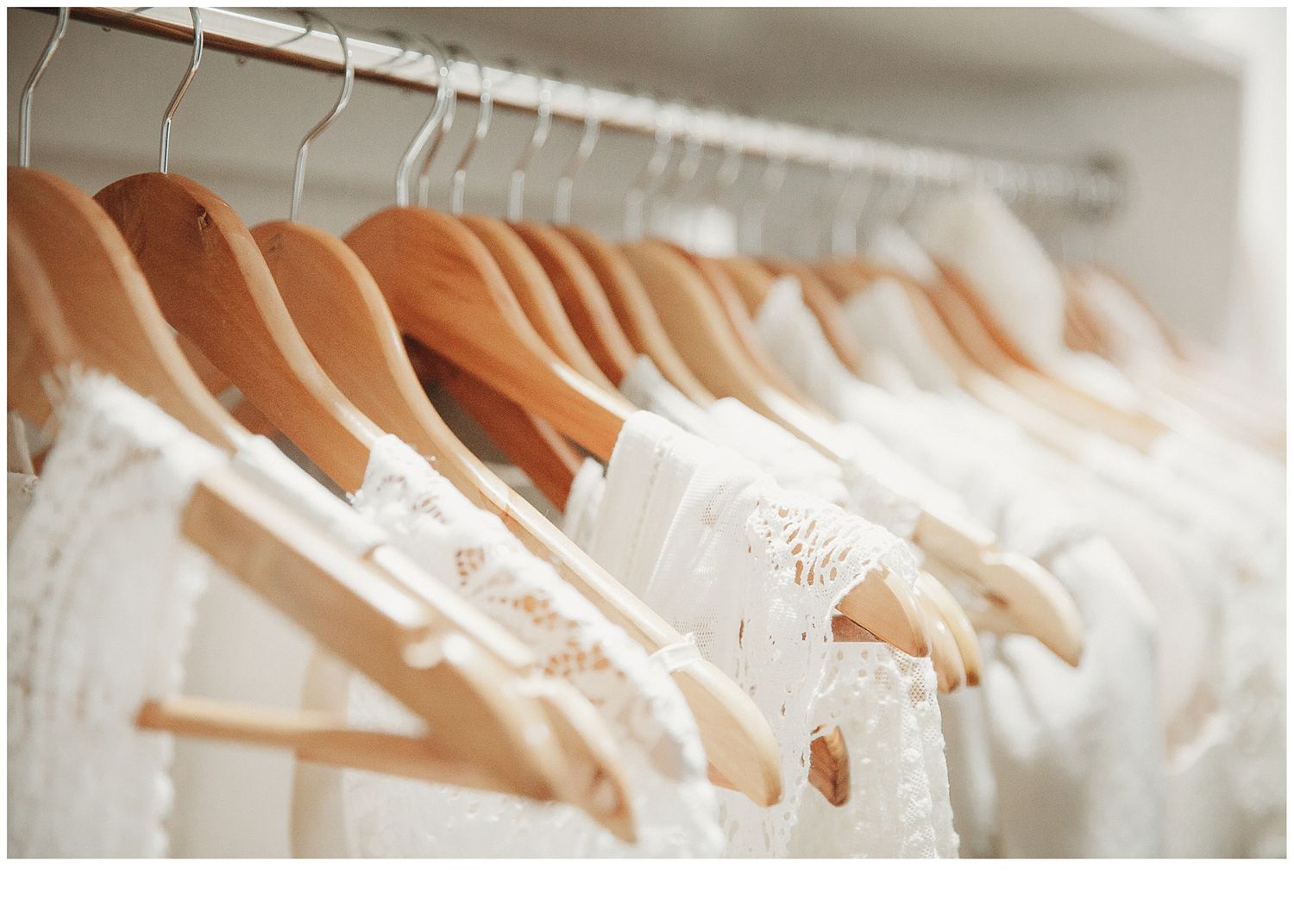 a close up image of earthy tones and beautiful gowns available for clients at Stacey Lake Photography