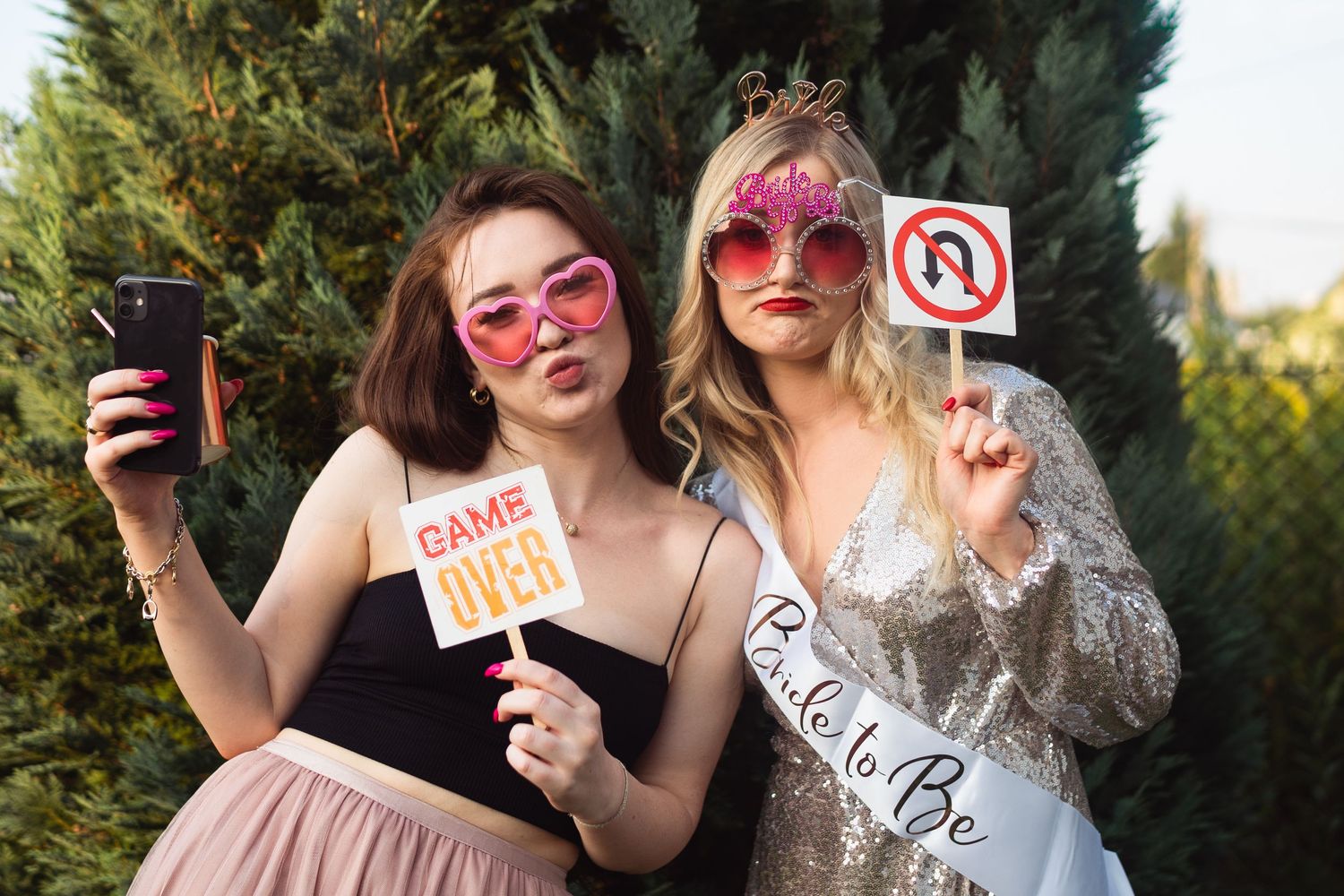 hen party game over props for a bride
