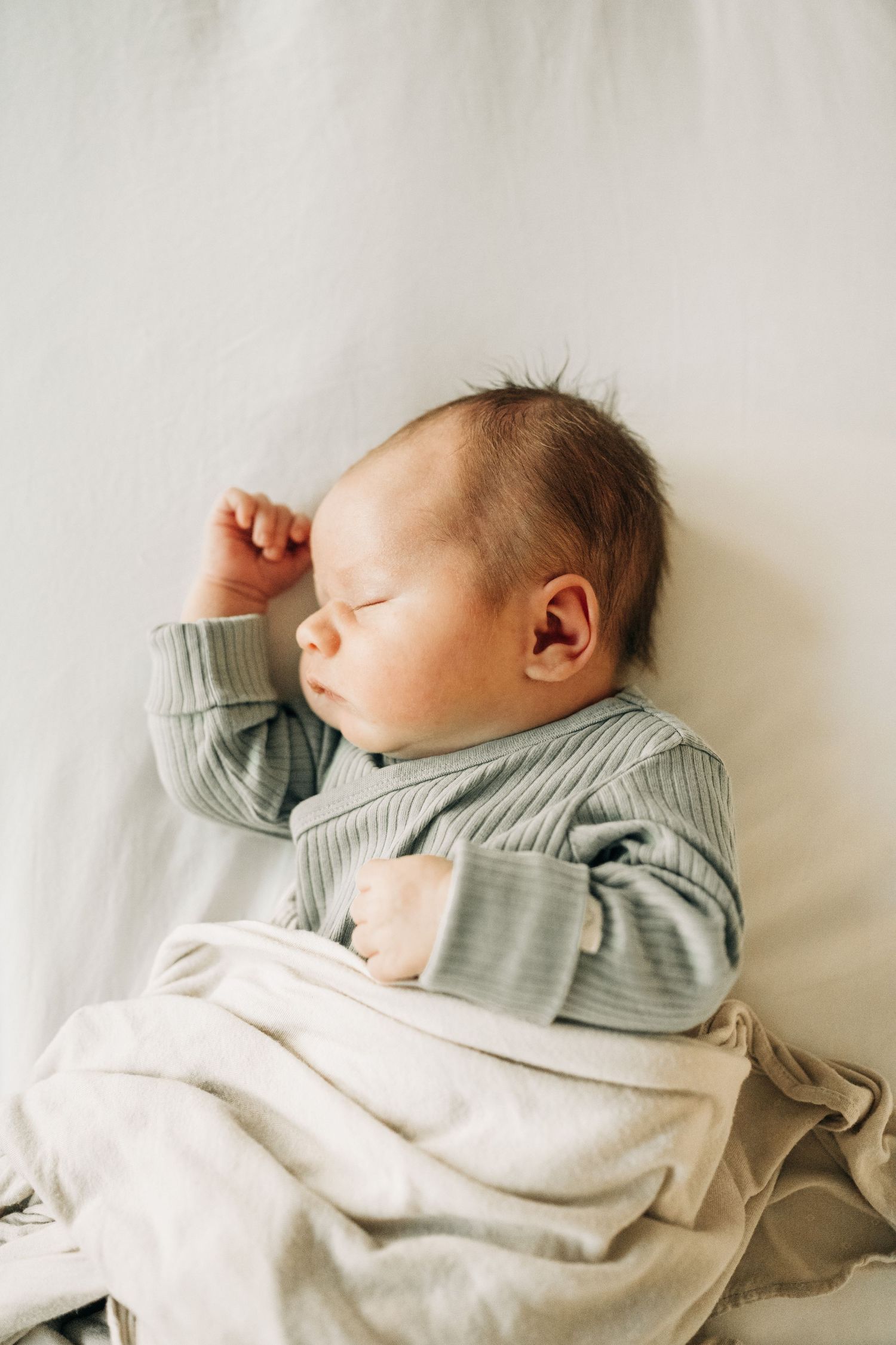 newborn baby portrait from in-home newborn photo session in Frisco, Texas
