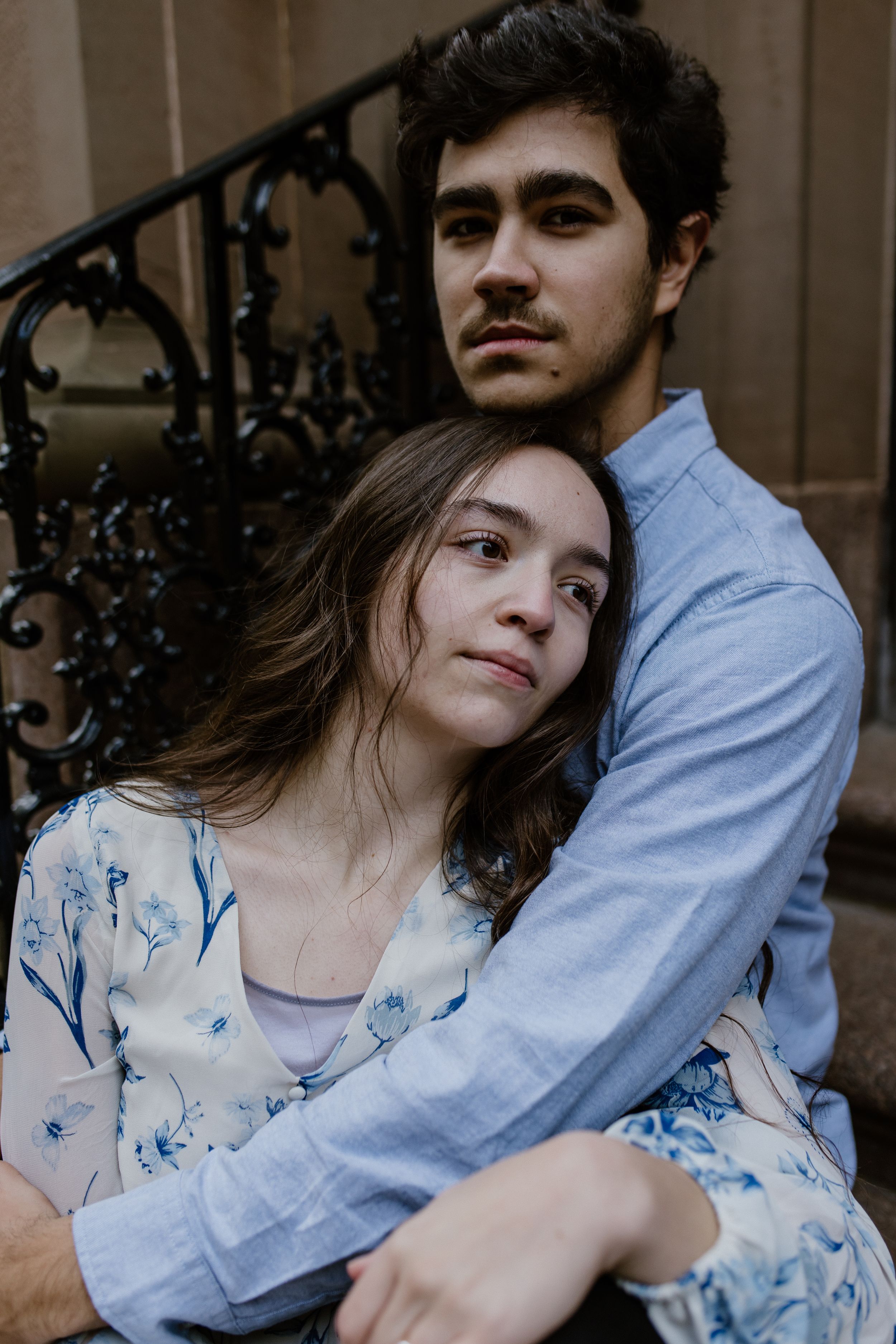 Downtown Halifax engagement session in front of Halifax Club, Halifax Nova Scotia Canada
