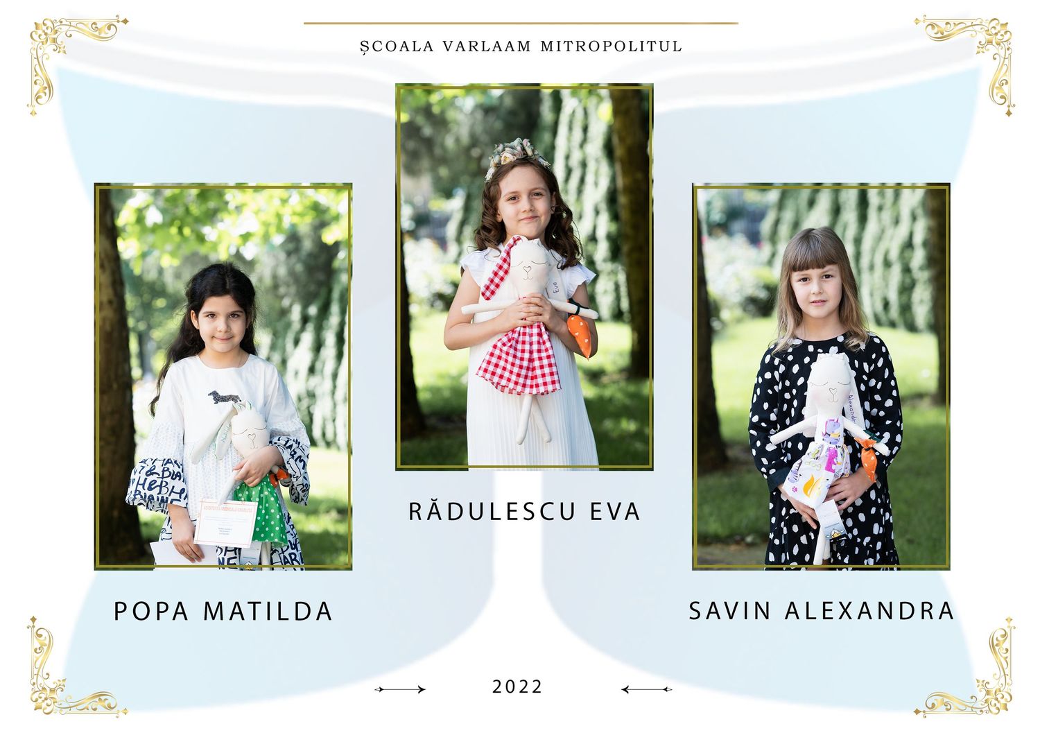 Yearbook spread showing outdoor student portraits with names and decorative elements.