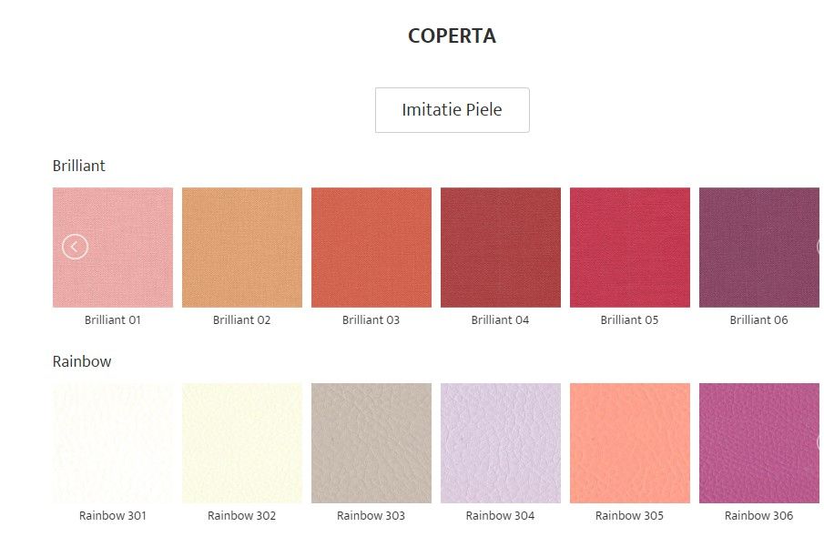Design color chart displaying various shades of pink, red and purple swatches.