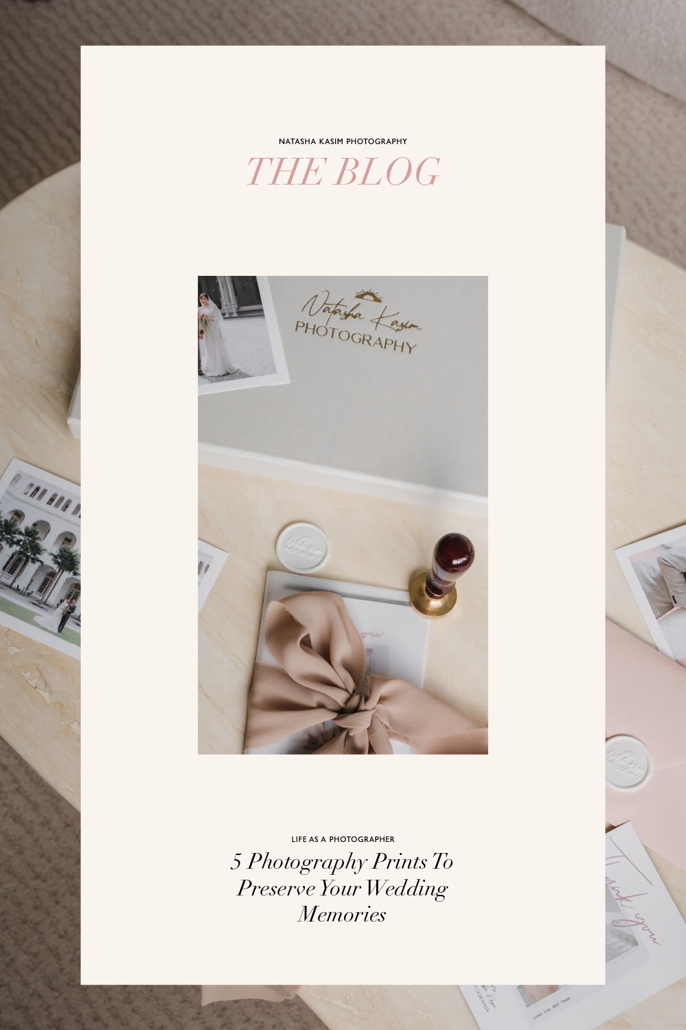 Wedding photography blog layout with minimalist design and elegant typography.