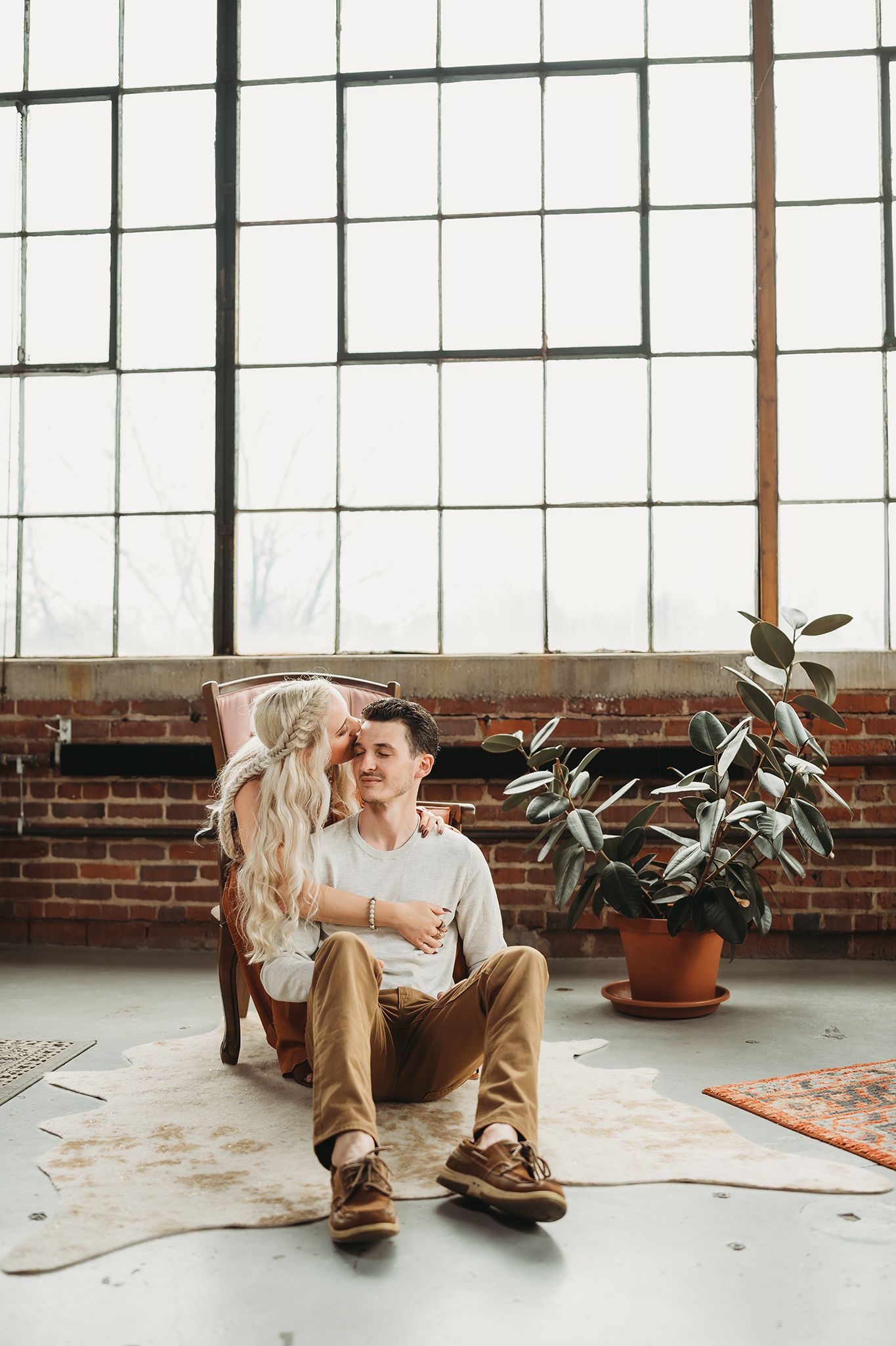 Engaged couple embracing in Akron Ohio captured by Jessica Hepp Photography