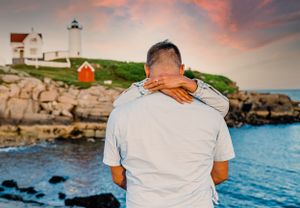 Surprise Proposal at Nubble Lighthouse in York Maine