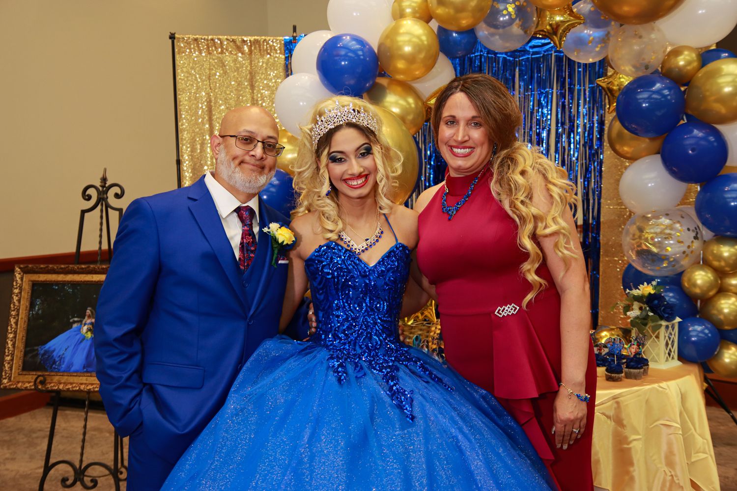 Mom and dad picture with Quinceanera