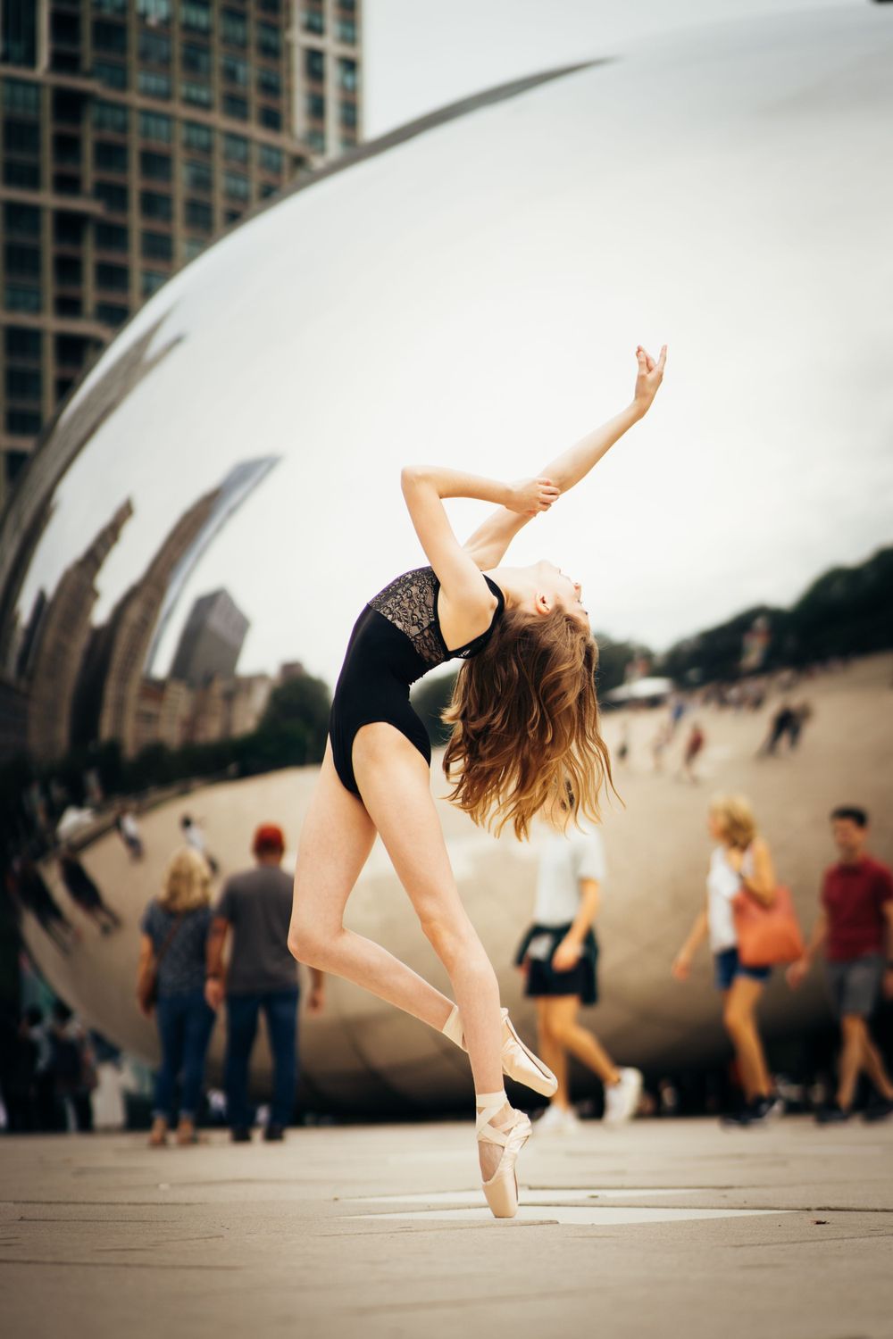 professional chicago dance photographer with young ballerina for Joffrey Ballet Summer Intensive Photoshoot by The Bean