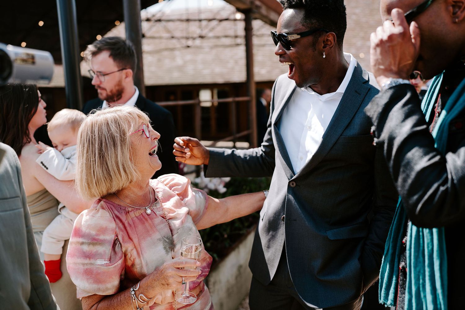 wedding-guests-laughing-old-gore-yardspace-events-wedding