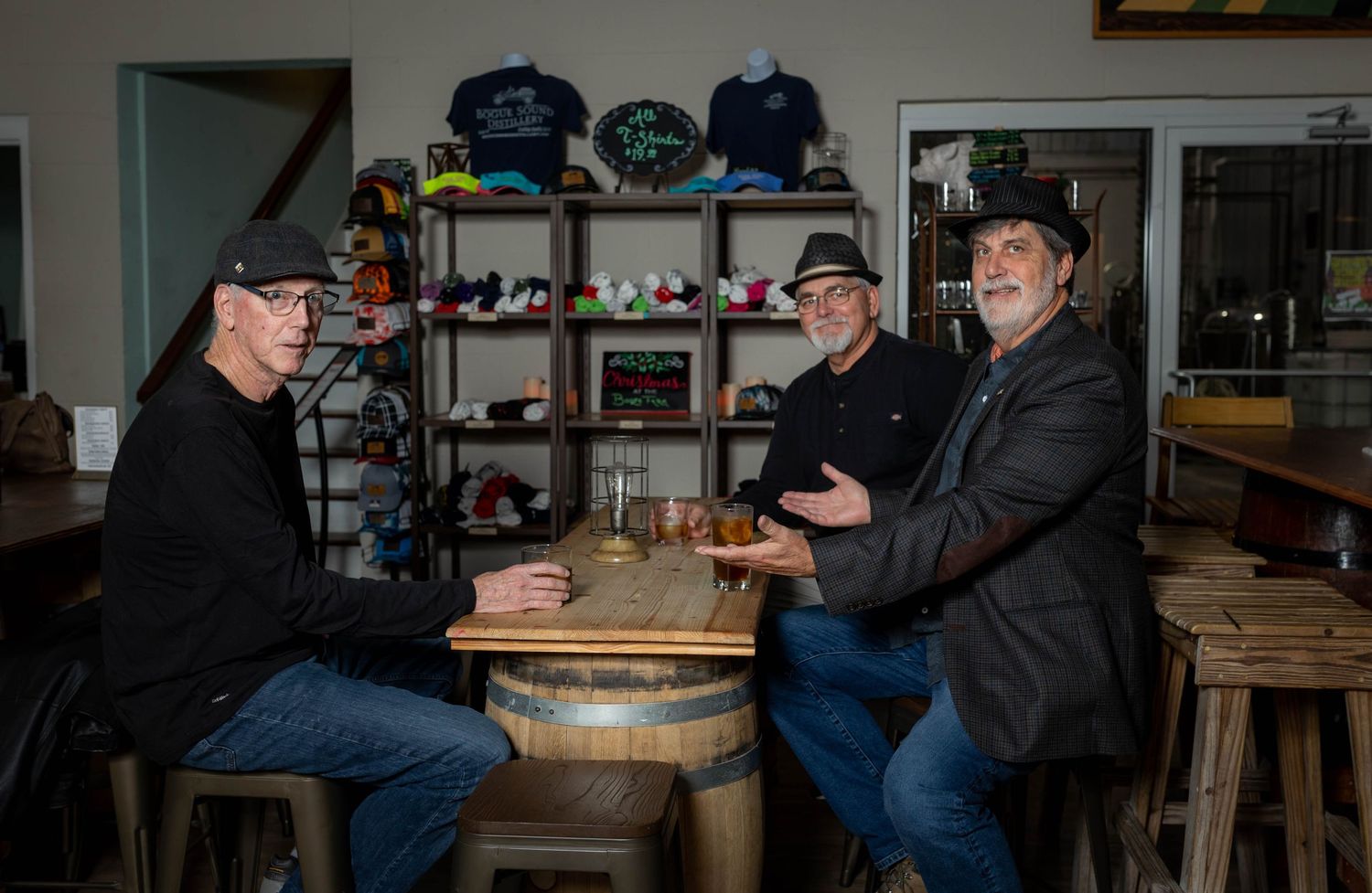 Photo of local musicians taken at Bogue Sound Distillery in Bogue, NC