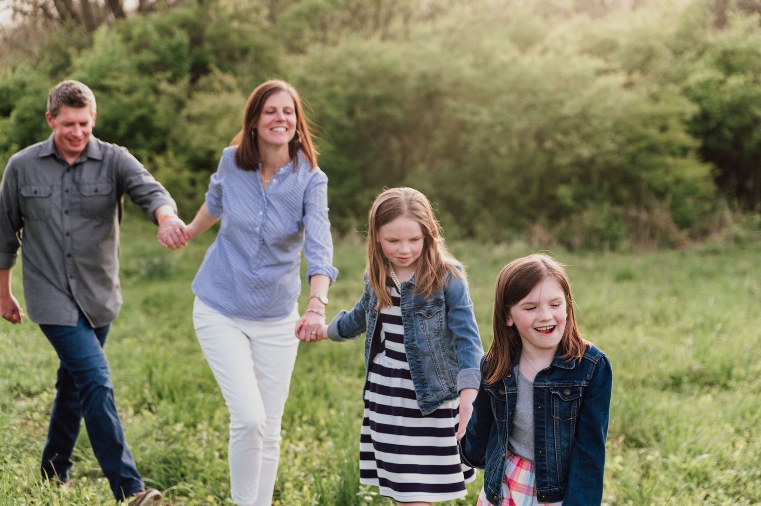 French park family walking