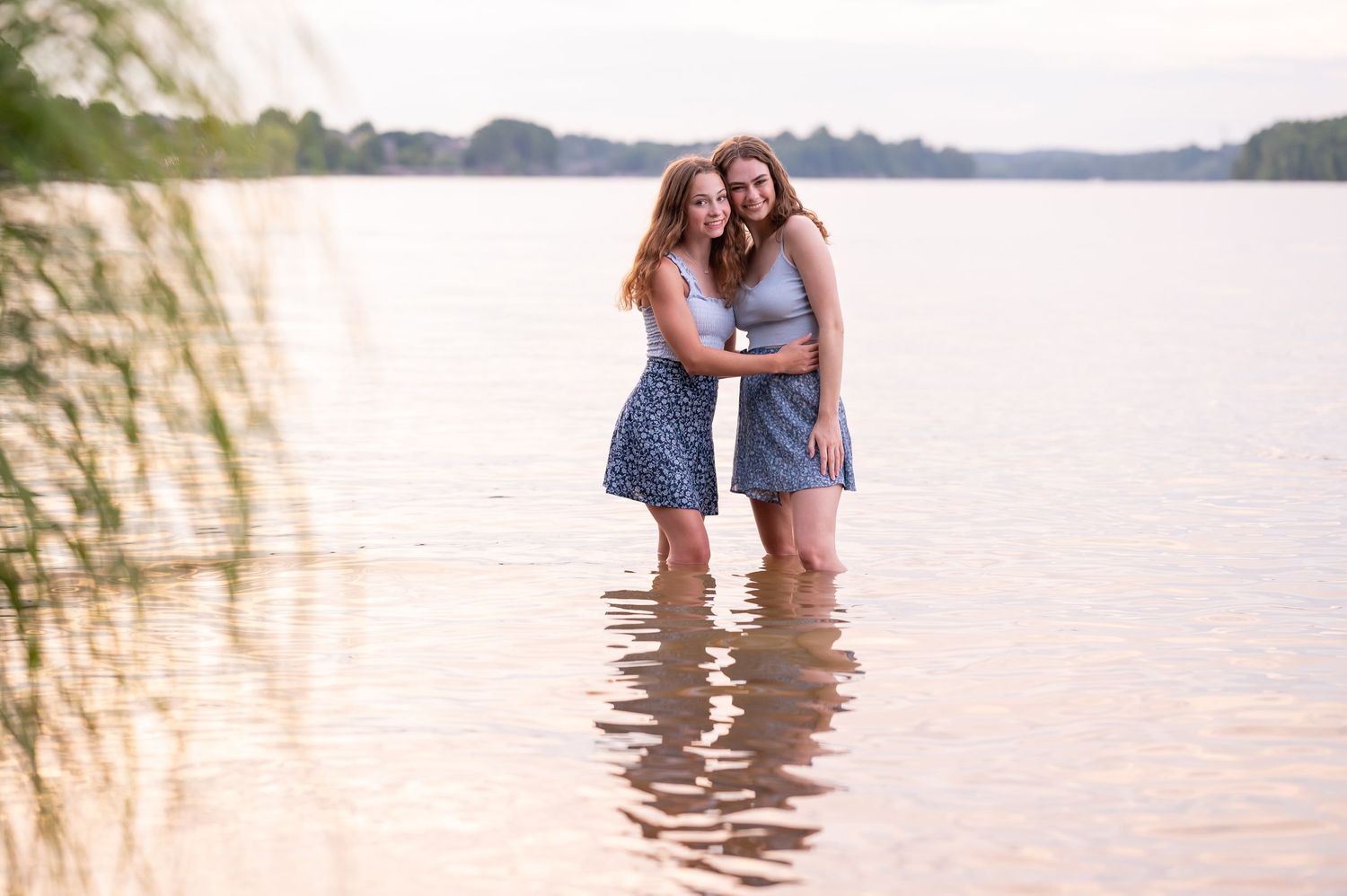 Sisters in water