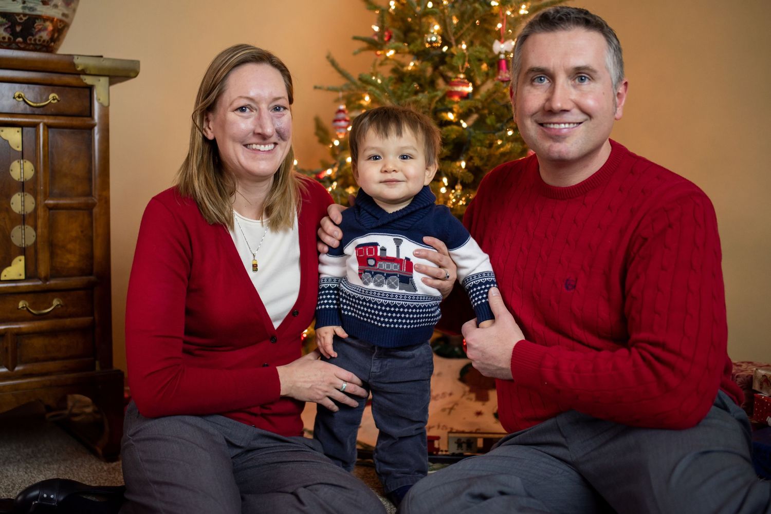 Christmas card family son holiday photo portrait