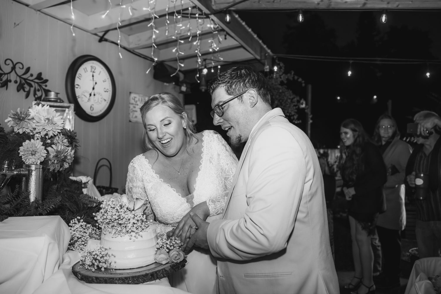 cutting the cake