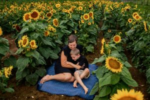 Motherhood session sunflowers Lancaster County Pa