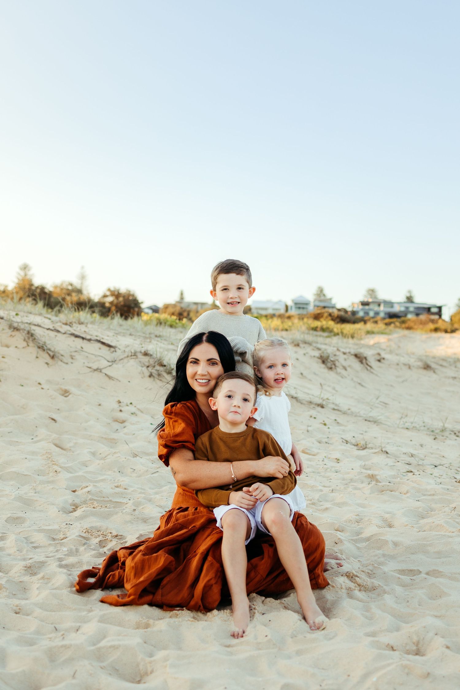 Family Photoshoot at sunset beach, Lake Macquarie, Newcastle, Hunter Valley, New South Wales