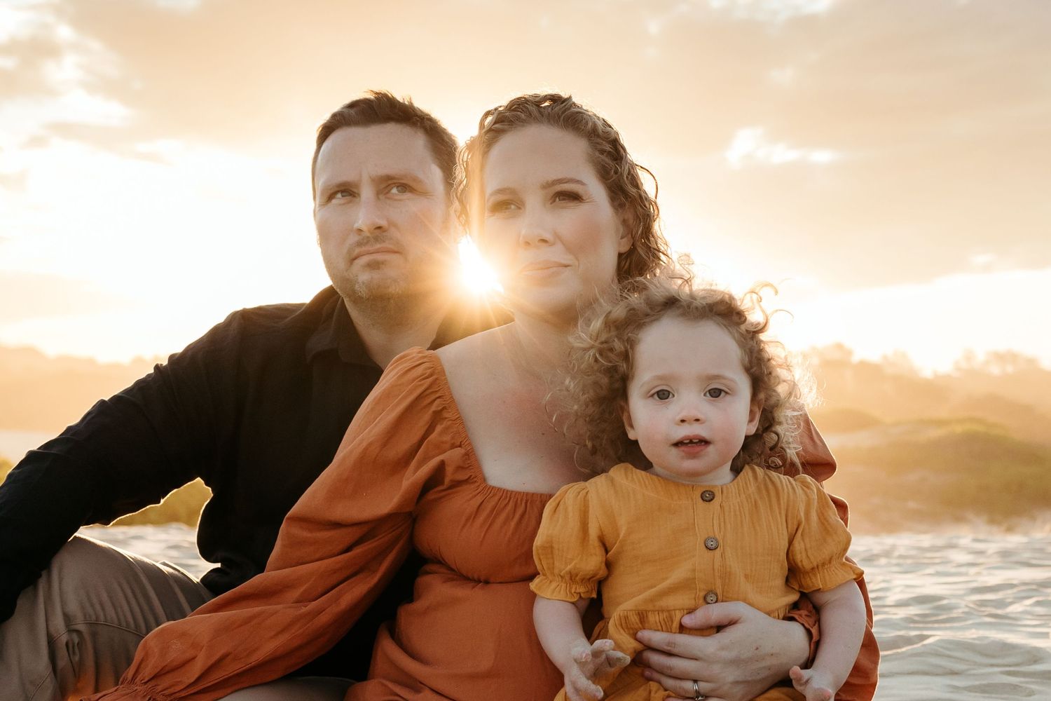 Family Photoshoot at sunset on beach, Lake Macquarie, Newcastle, Hunter Valley, New South Wales