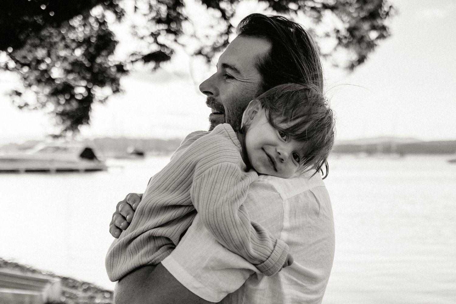 Dad and baby at Family Photoshoot at beach, Lake Macquarie, Newcastle, Hunter Valley, New South Wales