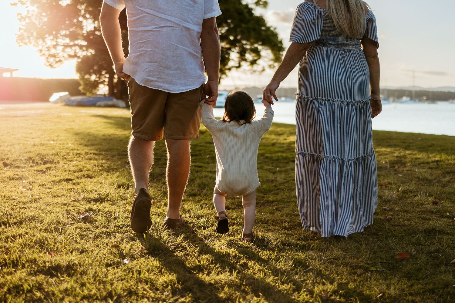 Family Photoshoot at sunset on lake and beach, Lake Macquarie, Newcastle, Hunter Valley, New South Wales