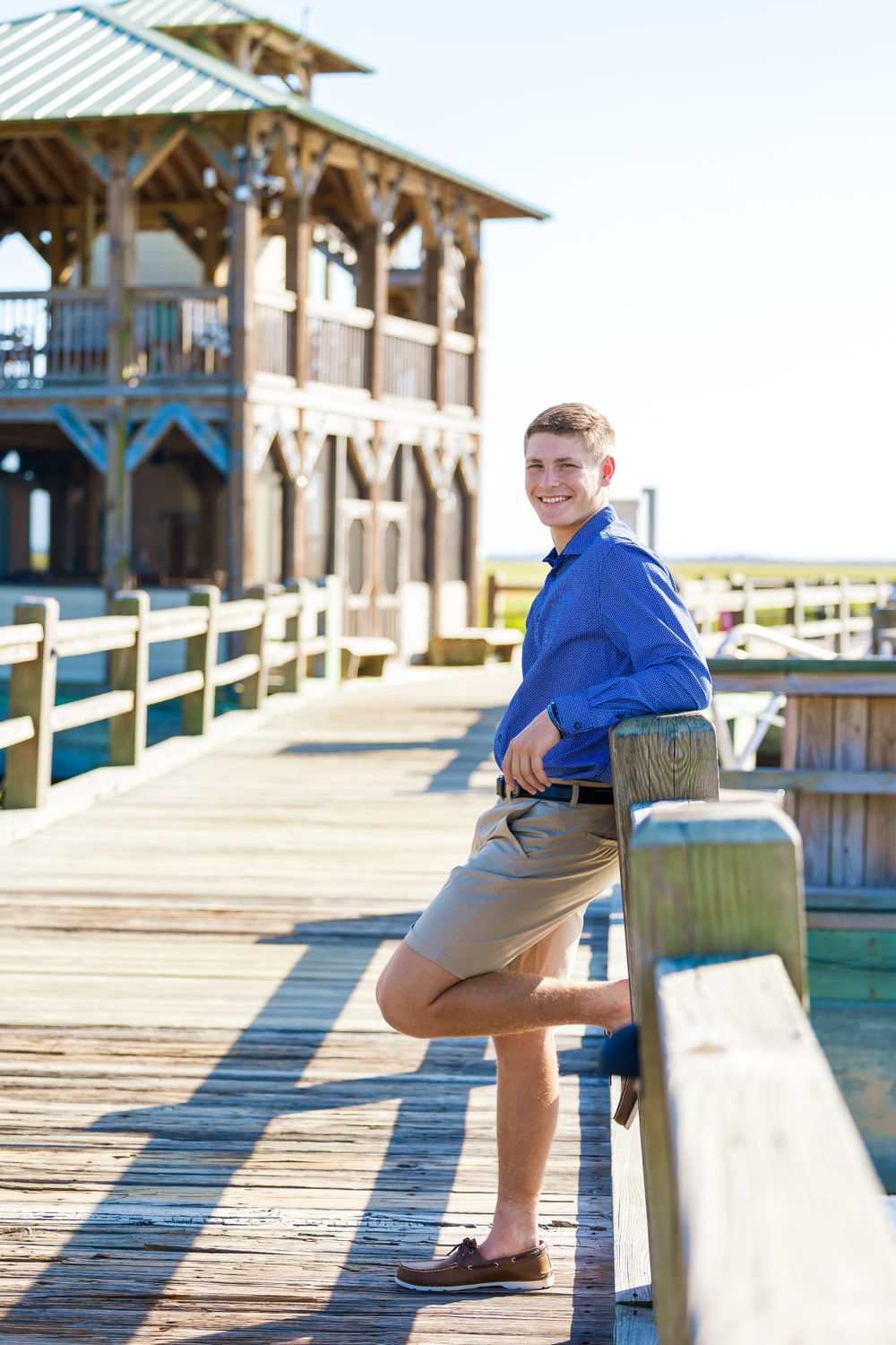 Casual image of a high school senior at The Landings Club, Savannah, Ga.